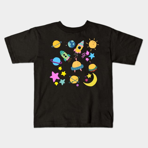 space travel Kids T-Shirt by zzzozzo